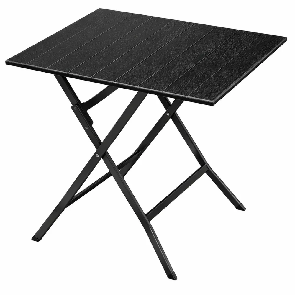Klappbarer Outdoor-Gartentisch, wetterfest, für Balkon und Terrasse, 62x62 cm, 50 kg Tragkraft, Schwarz