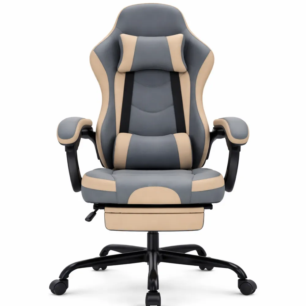 Chaise de Bureau Gamer avec Repose-Pieds et Massage