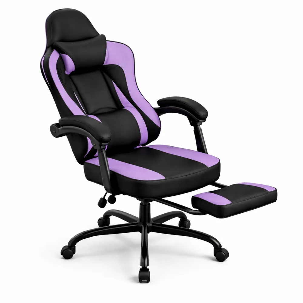 Chaise de Gaming Ergonomique avec Repose-Pieds et Dossier Inclinable