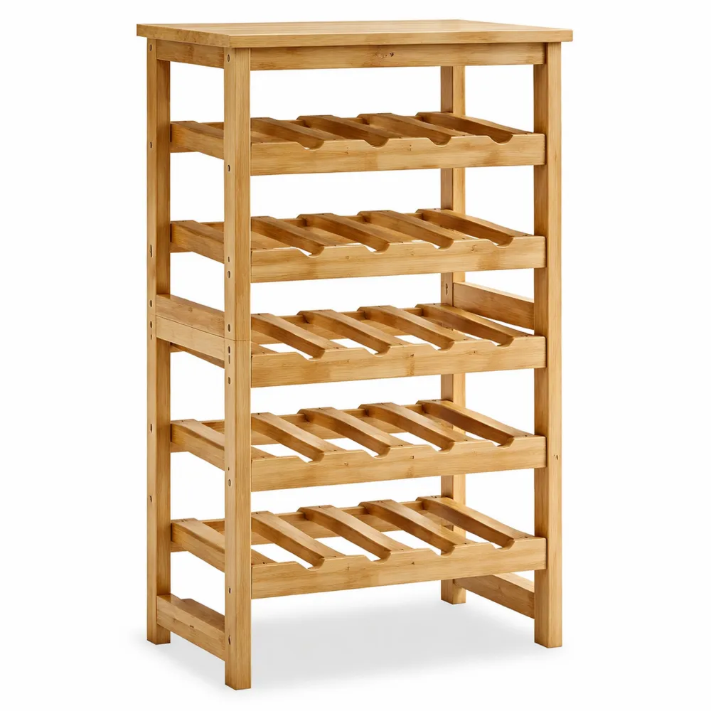 Casier à vin modulable pour rangement optimal, 36 bouteilles, bois naturel