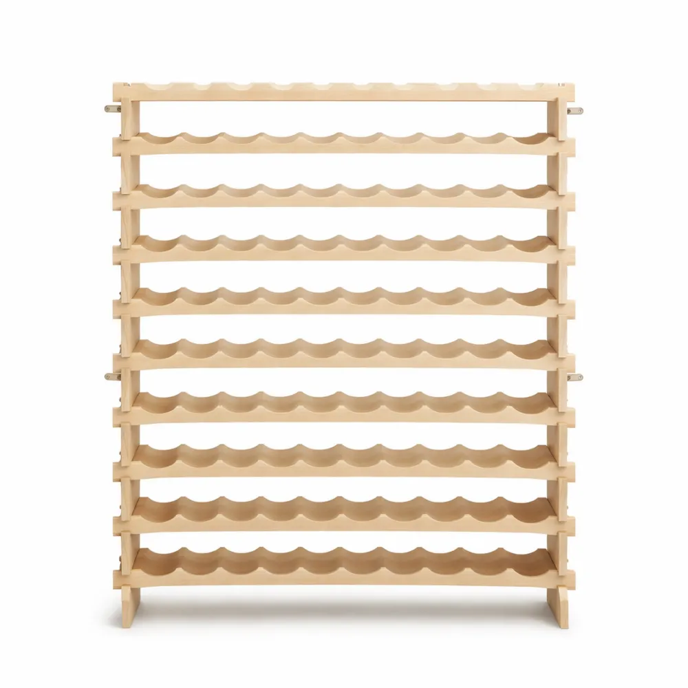 Casier à vin en bois de pin pour 100 bouteilles avec 10 étagères
