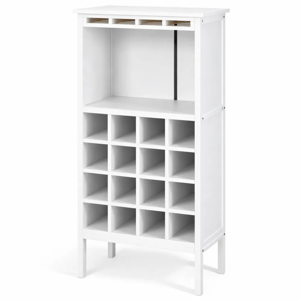 Étagère à vin en bois avec porte-gobelets