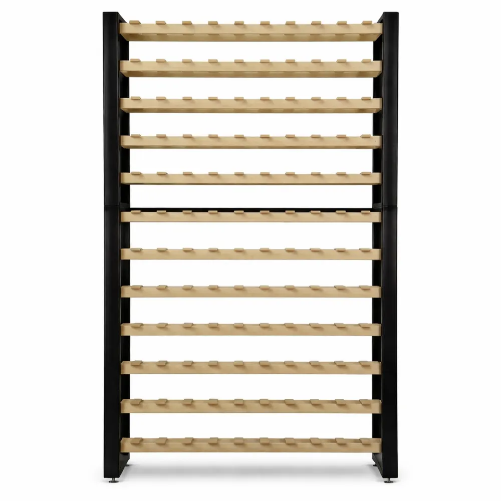 Casier à vin en bois pour 135 bouteilles avec étagère