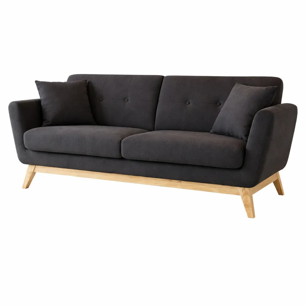 Canapé Moderne 3 Places avec Coussins Déhoussables Gris