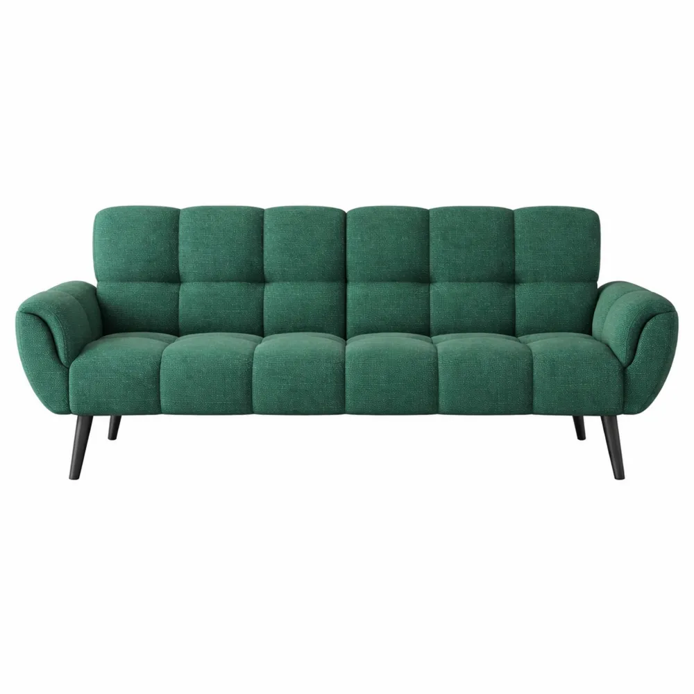 Canapé-lit convertible 3 places pour salon et chambre, vert