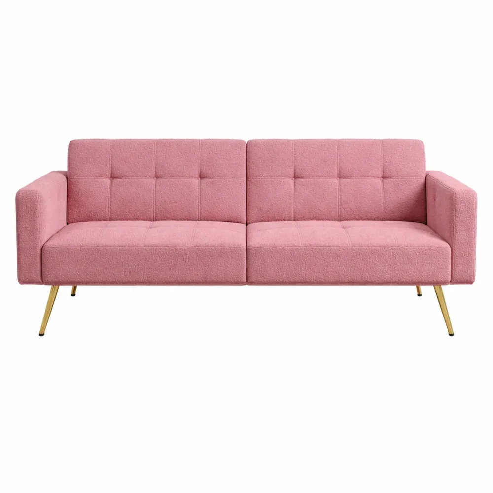 Canapé-lit Réglable avec Fonction Sommeil et Coussins, pour Salon et Chambre