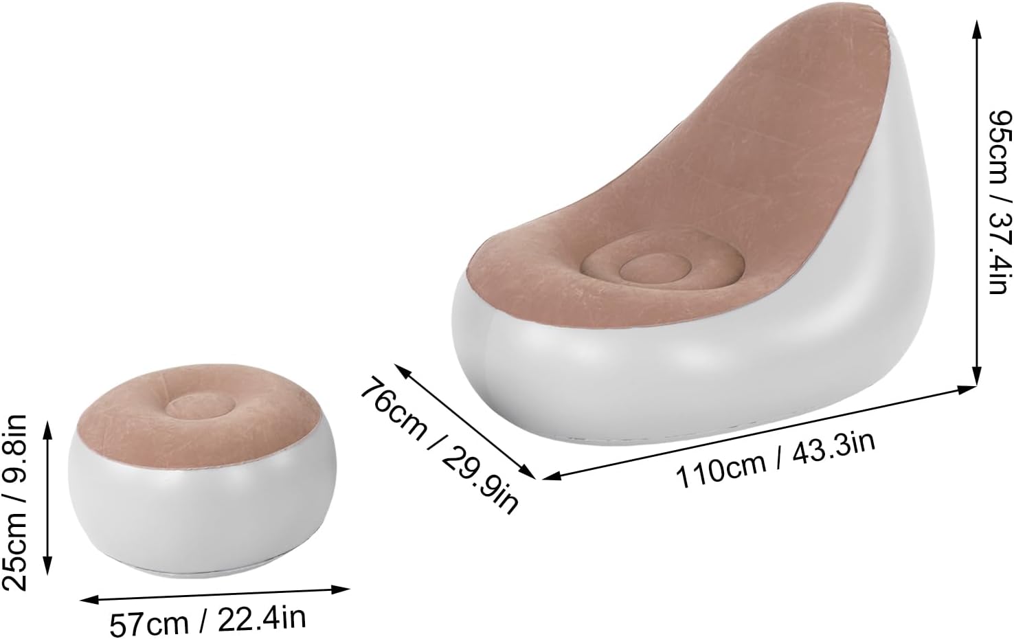 Inflatable Lounge with Footstool