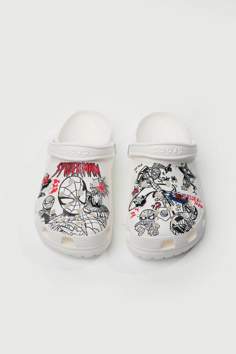 Comic Custom Handmade White Clogs