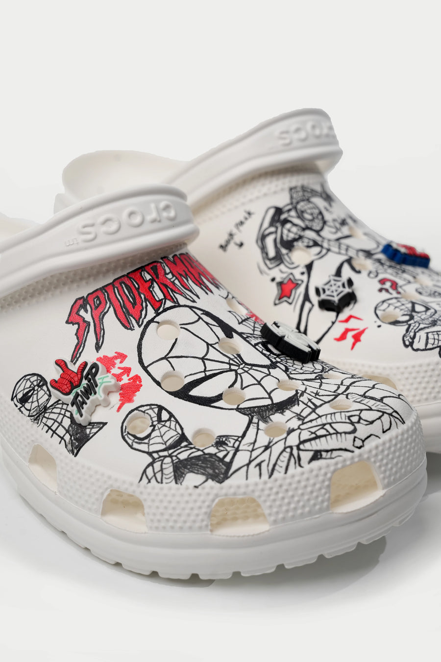 Comic Custom Handmade White Clogs