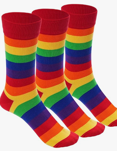 LGBT Colorful Striped Socks Fun Dress Socks for Men and Women