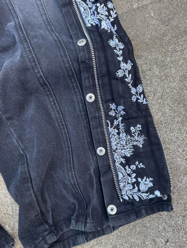 Floral Zipper Denims