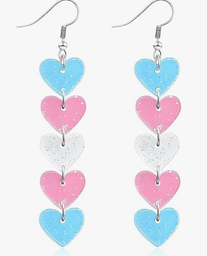 LGBTQ Acrylic Colorful Heart Dangle Earring