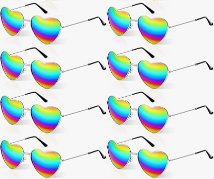 Xuhal 12 Pcs Gay Pride Sunglasses Bulk Lgbtq Pride Rainbow Heart Shaped Glasses