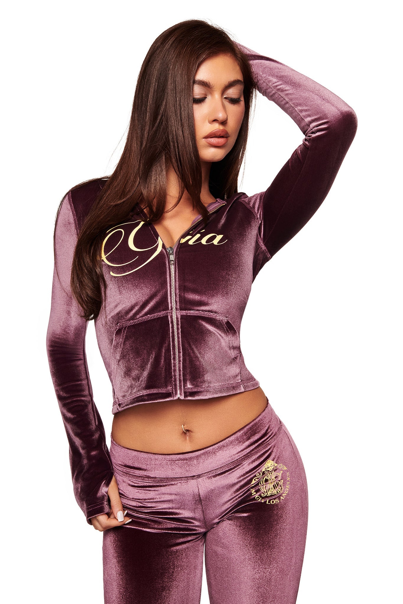 BLARE VELOUR TRACKSUIT - PURPLE