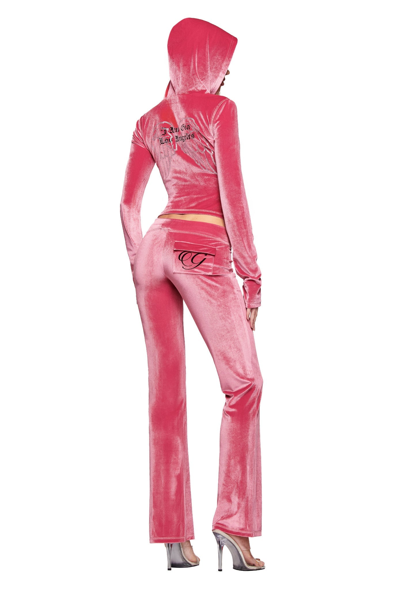BLARE VELOUR TRACKSUIT - PINK