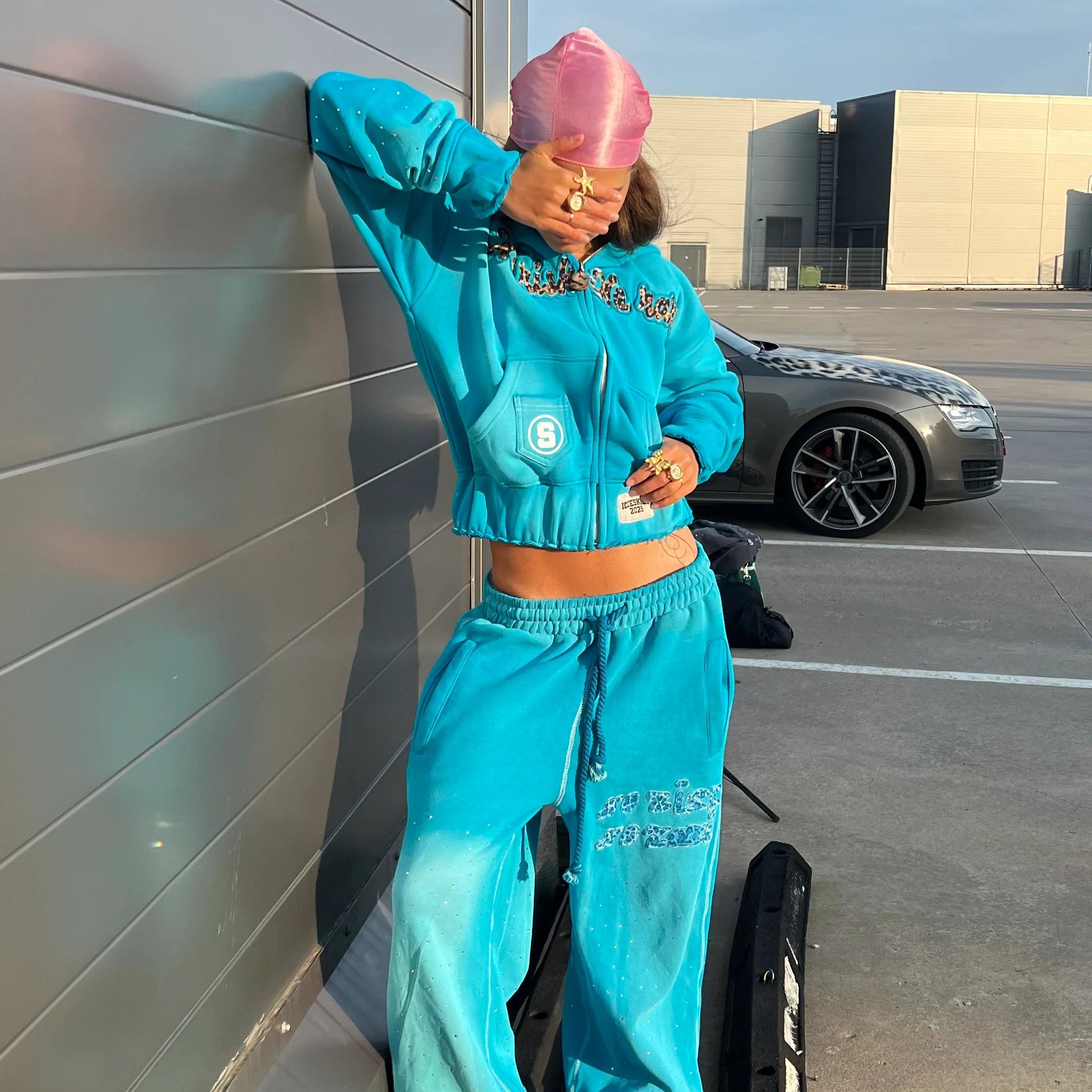 Aqua Blue No Risk No Rari Tracksuit