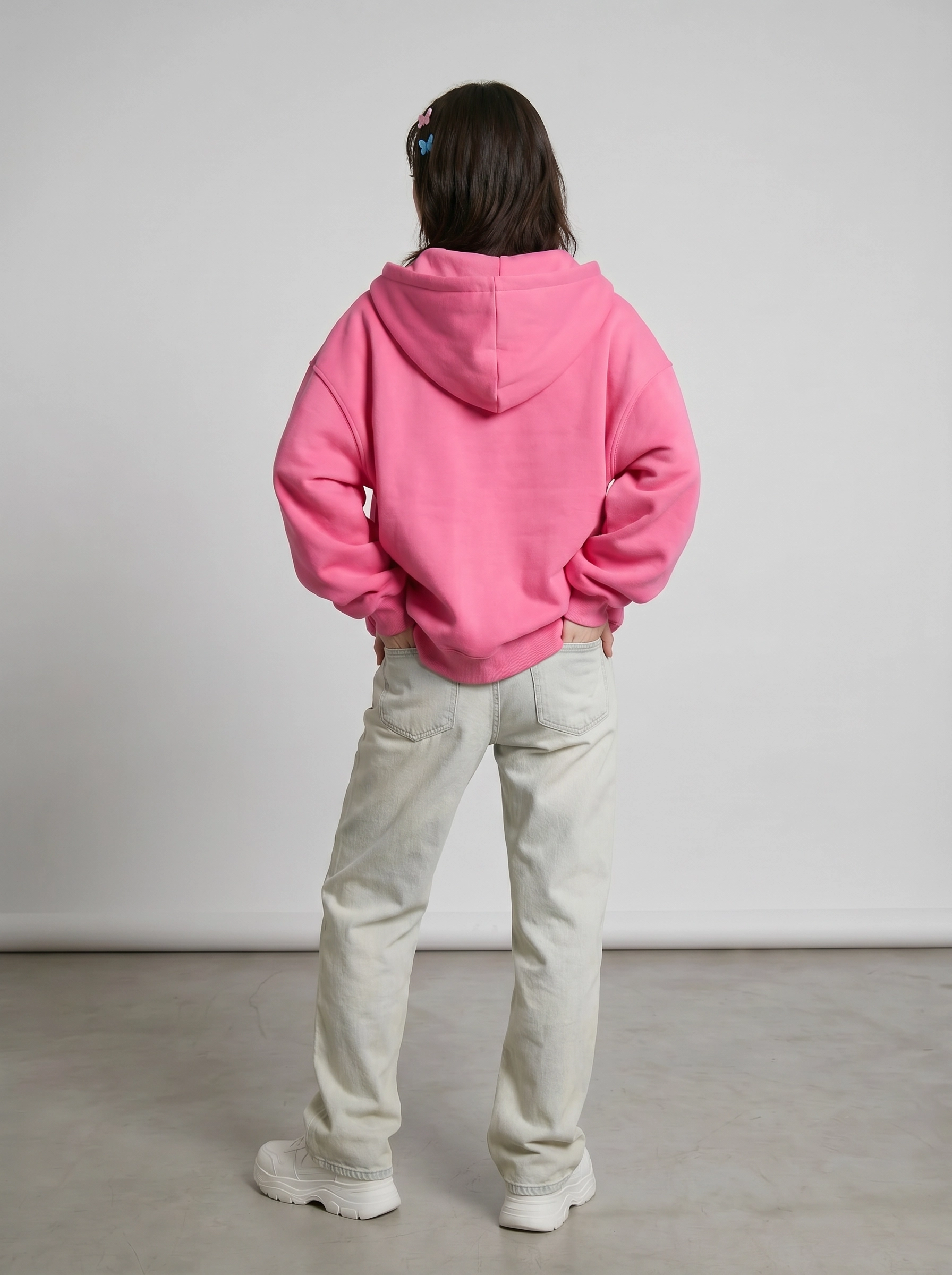 Pink Oversized Lightning Graphic Zip-Up Hoodie | Aespa