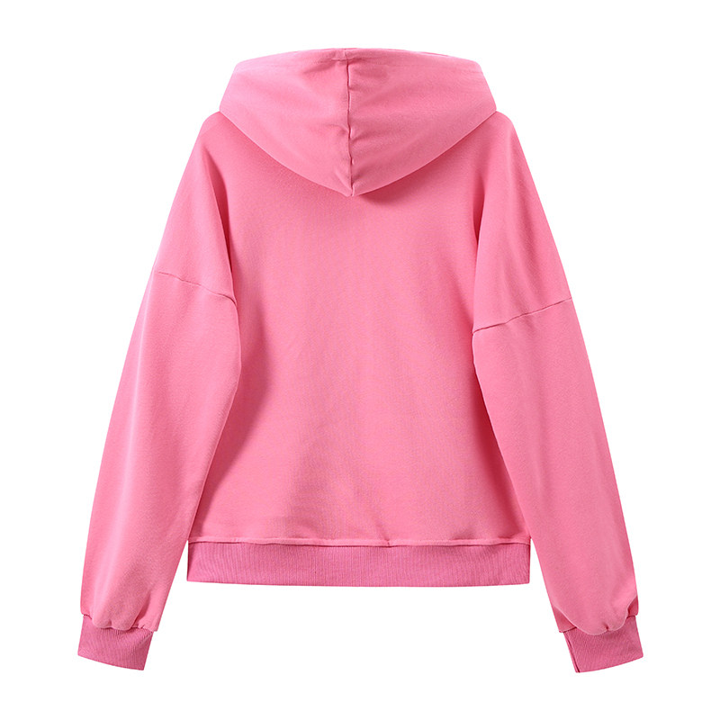 Pink Oversized Lightning Graphic Zip-Up Hoodie | Aespa