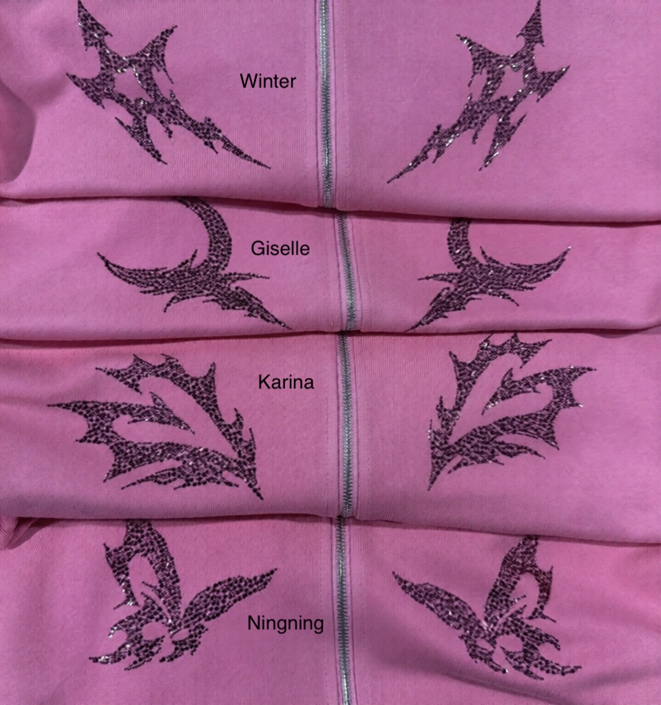 Pink Oversized Lightning Graphic Zip-Up Hoodie | Aespa