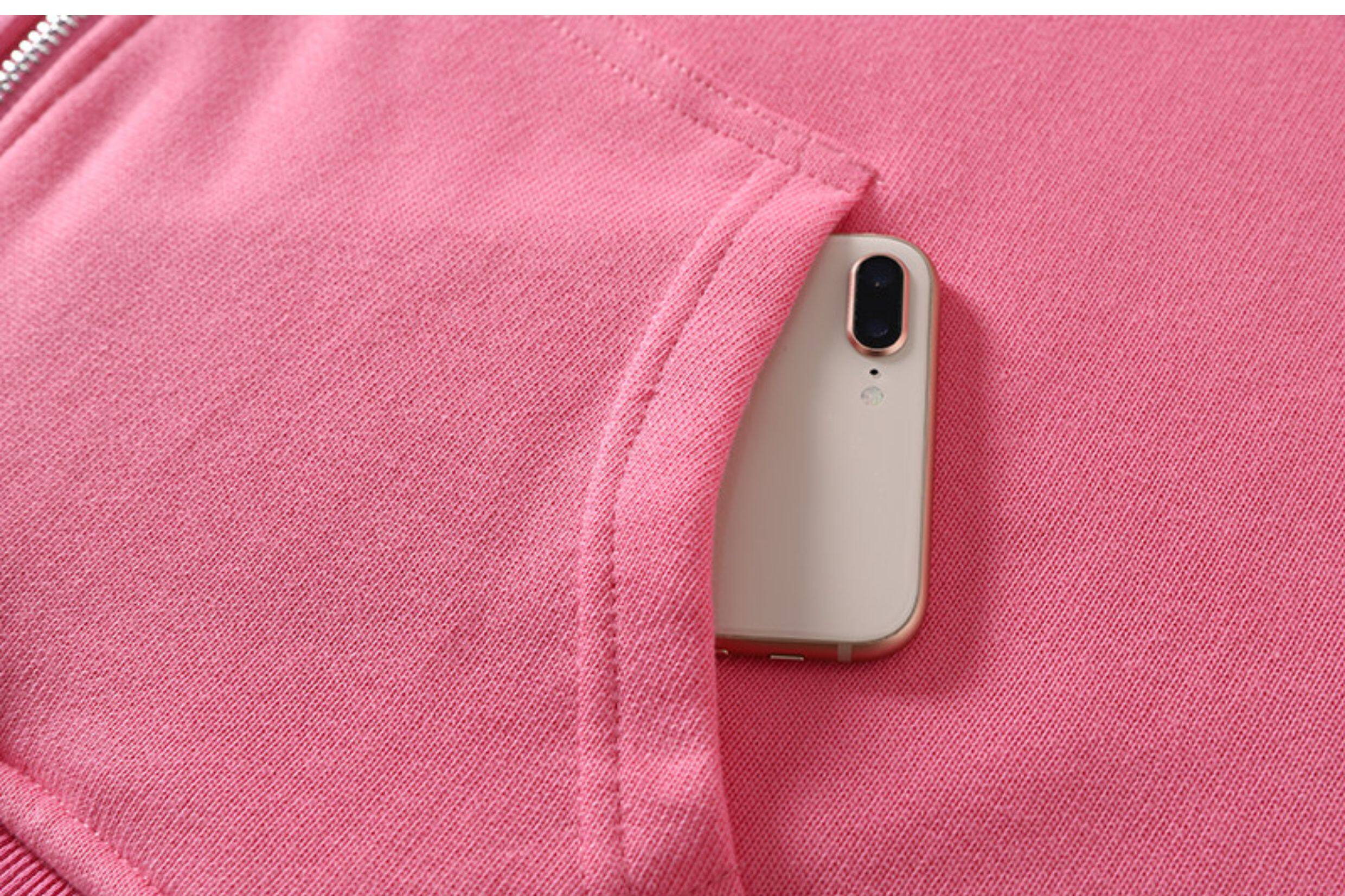 Pink Oversized Lightning Graphic Zip-Up Hoodie | Aespa