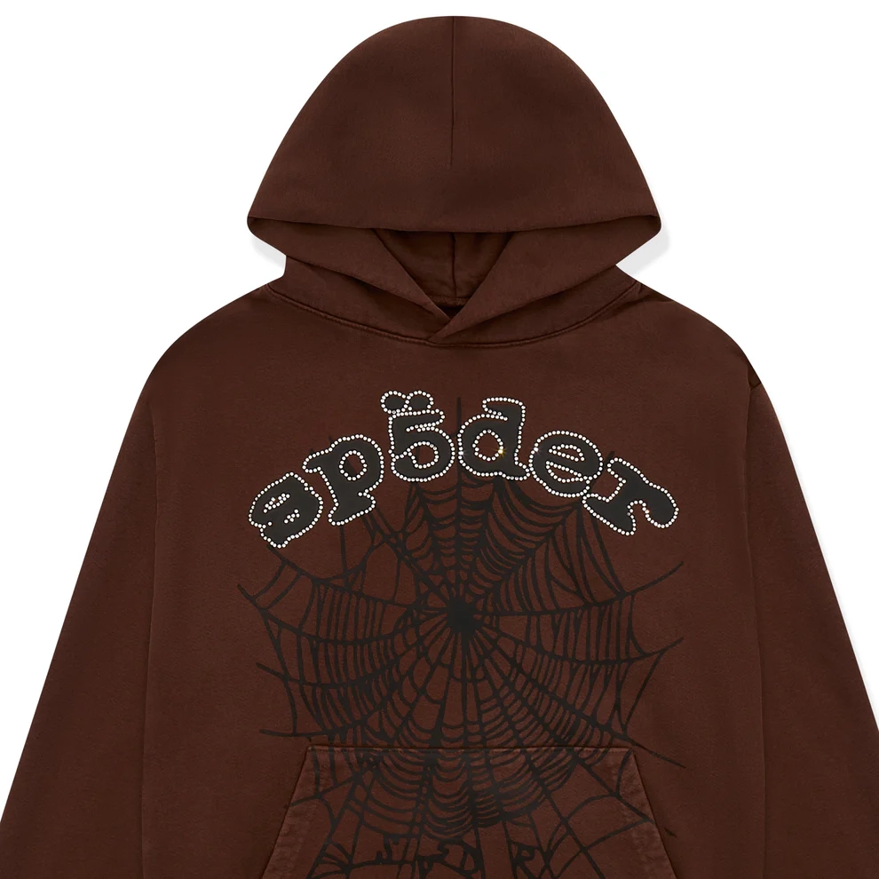 Unisex Rhinestone Hoodie BROWN
