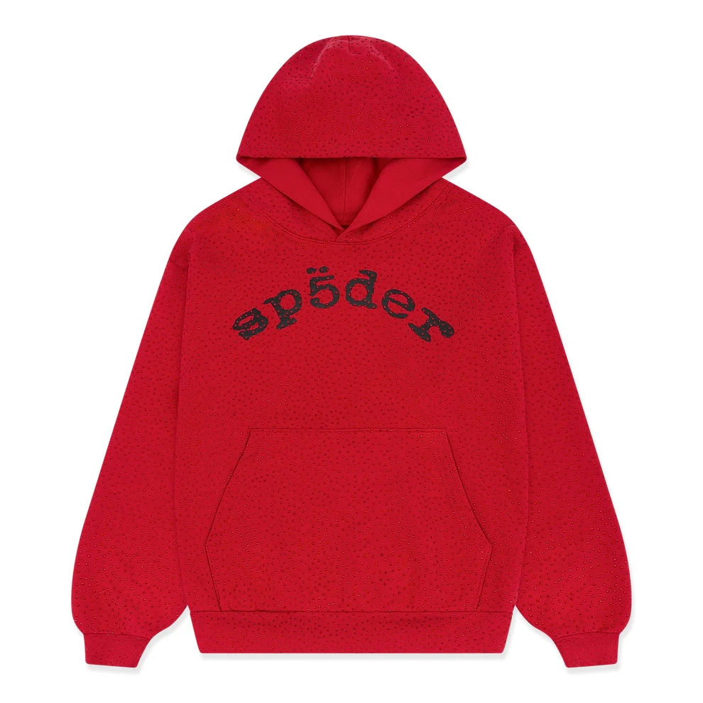 Unisex Rhinestone Hoodie RED