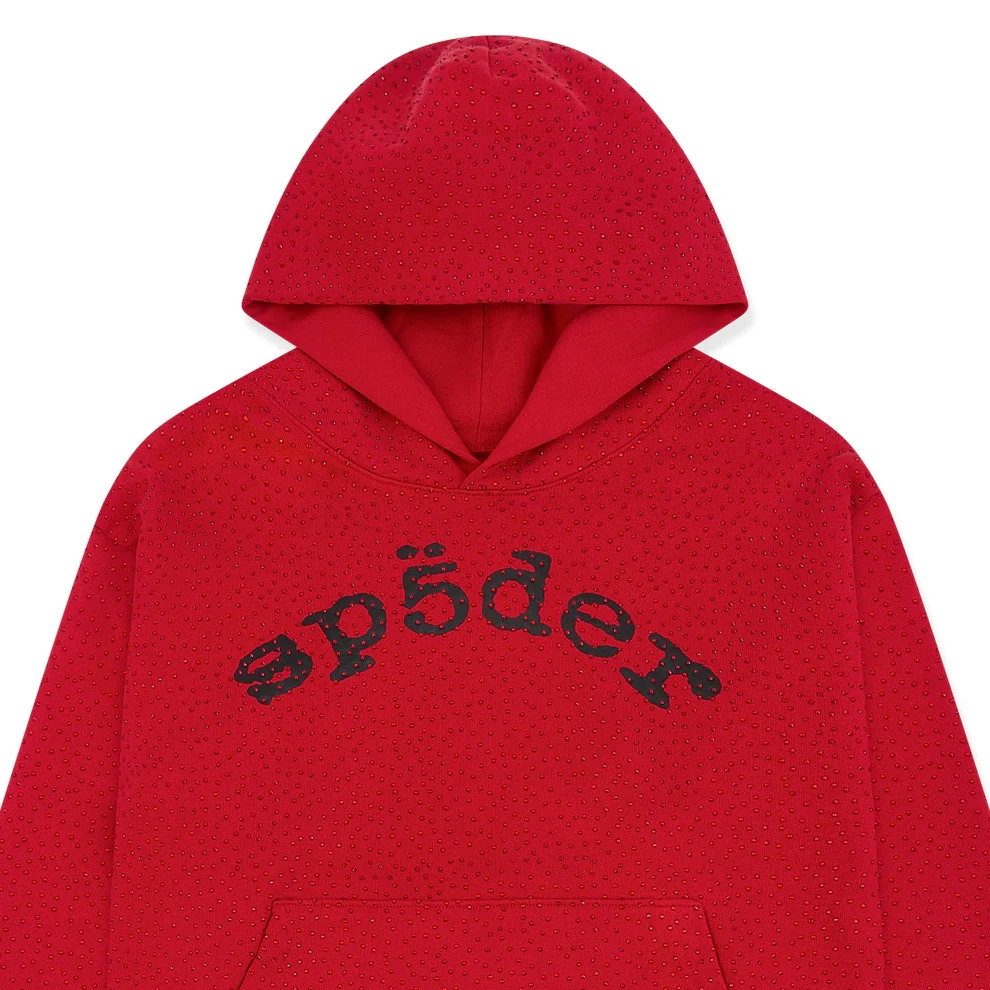 Unisex Rhinestone Hoodie RED