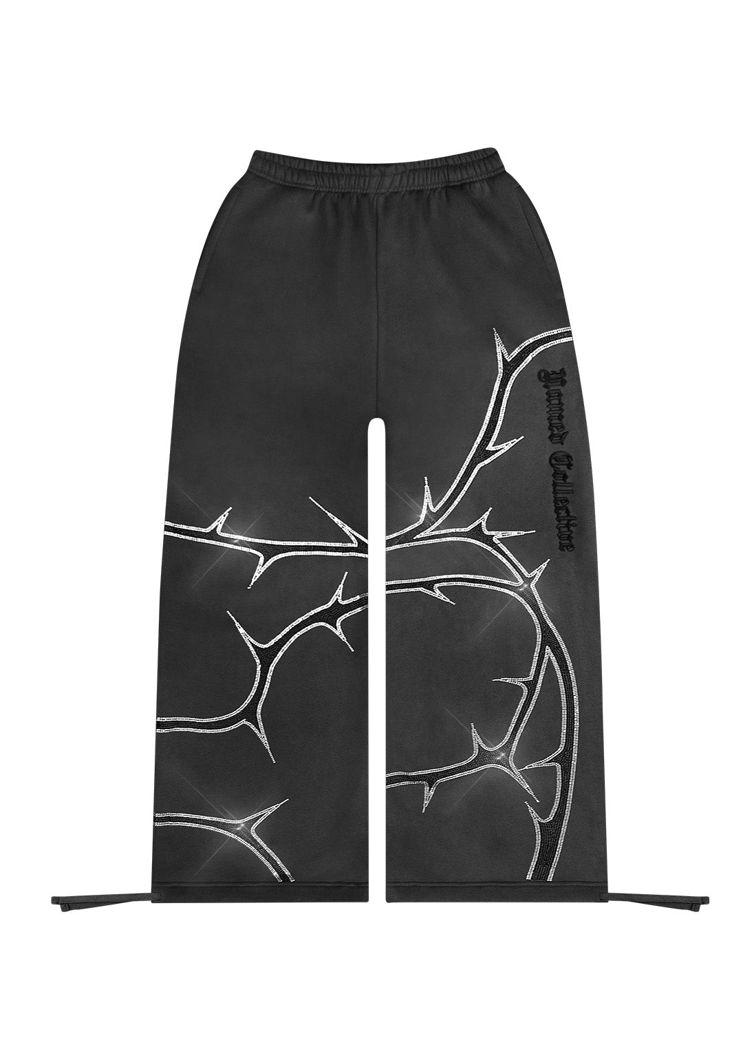 THORN RHINESTONE SWEATPANTS CHARCOAL