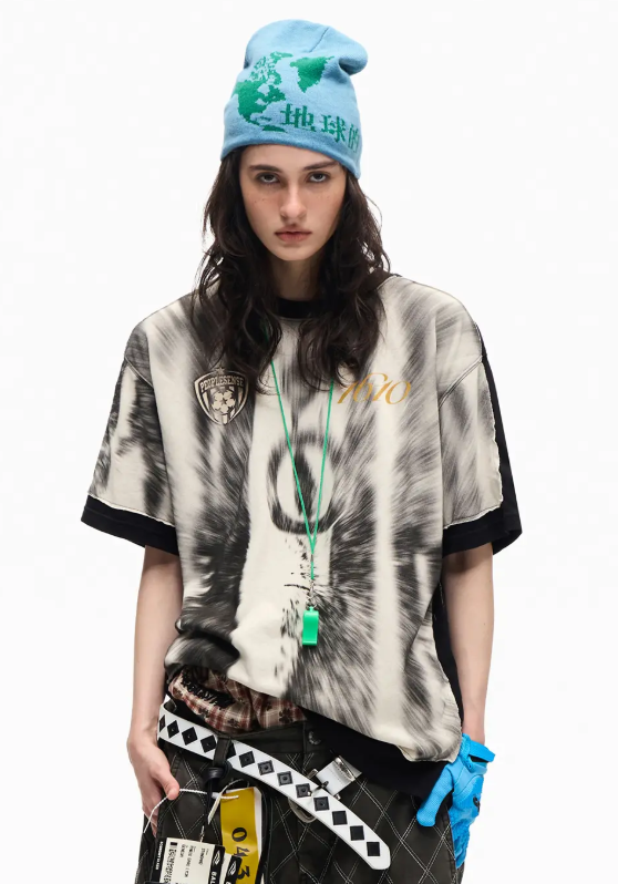 Bechicostore Fake Two-Layer 1610 Print Tee