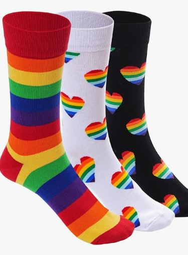 LGBT Colorful Striped Socks Fun Dress Socks for Men and Women