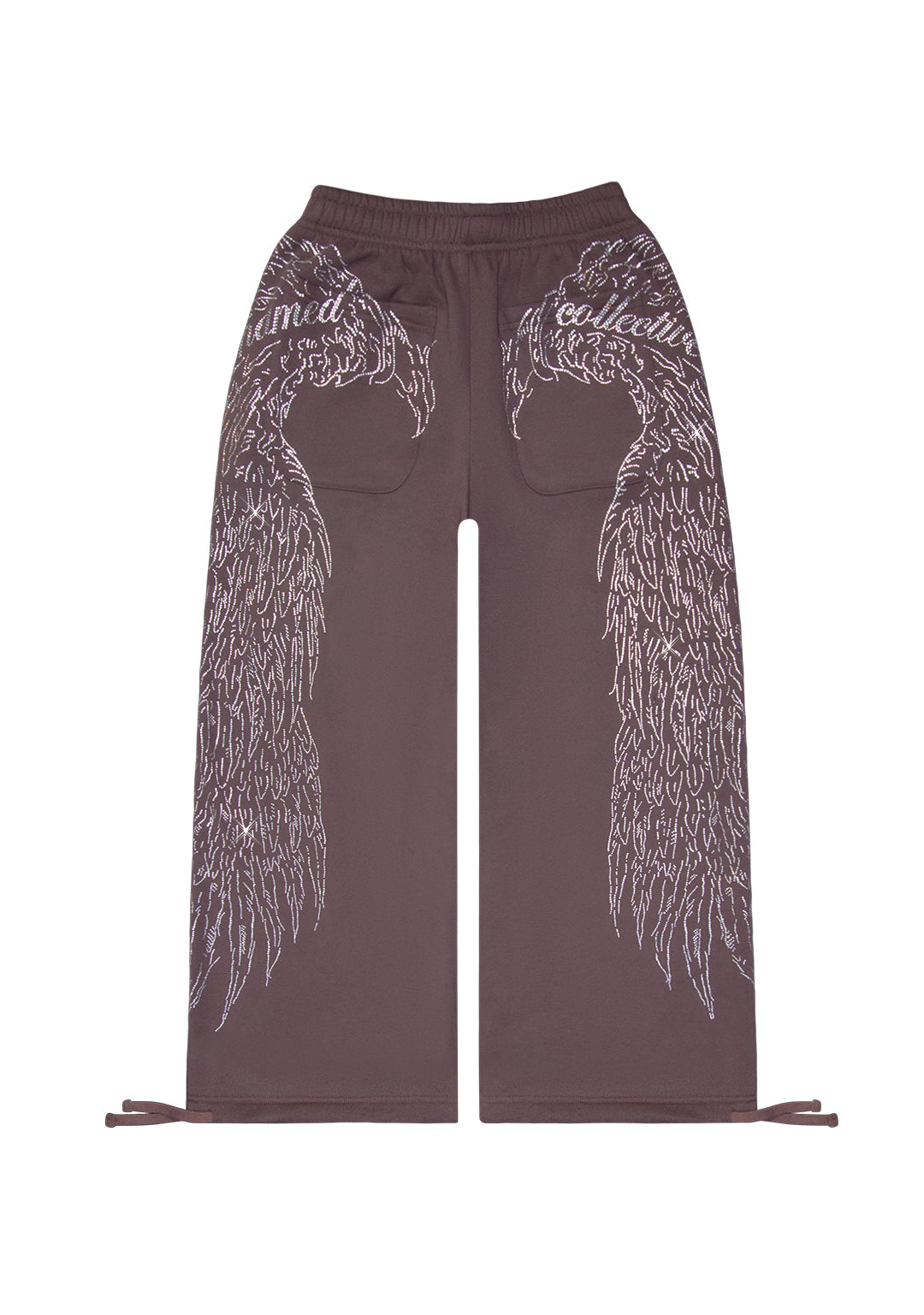 RHINESTONE OVERSIZED SWEATPANTS BROWN