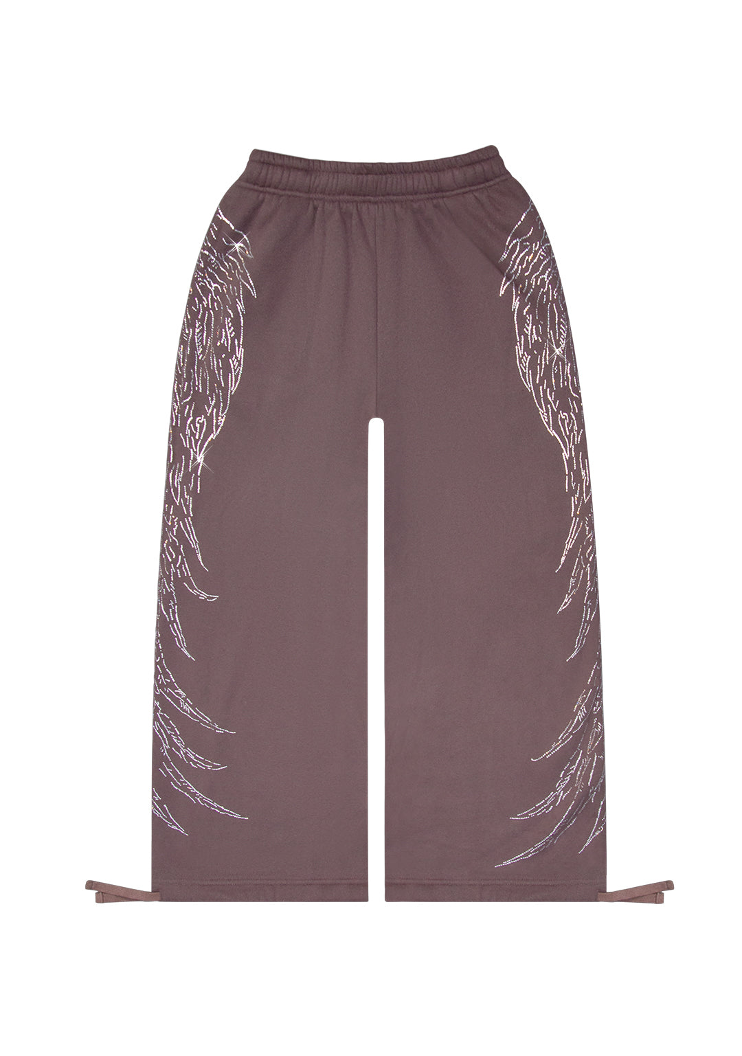 RHINESTONE OVERSIZED SWEATPANTS BROWN