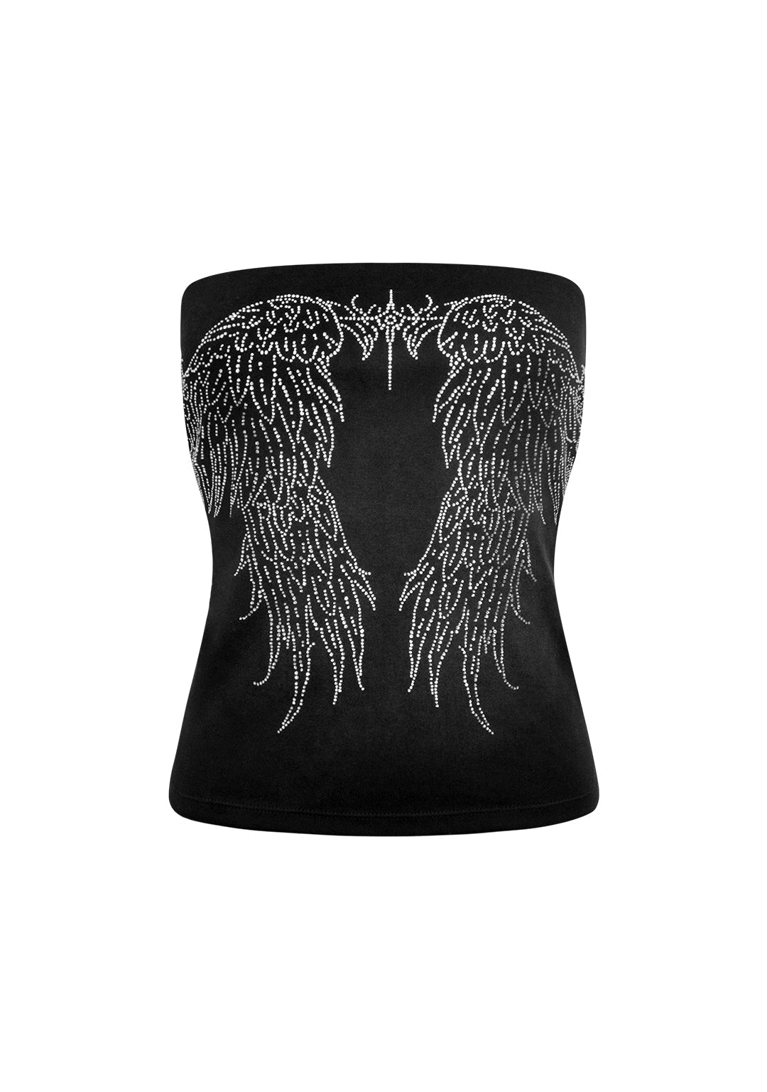 RHINESTONE TUBE TOP WASHED BLACK