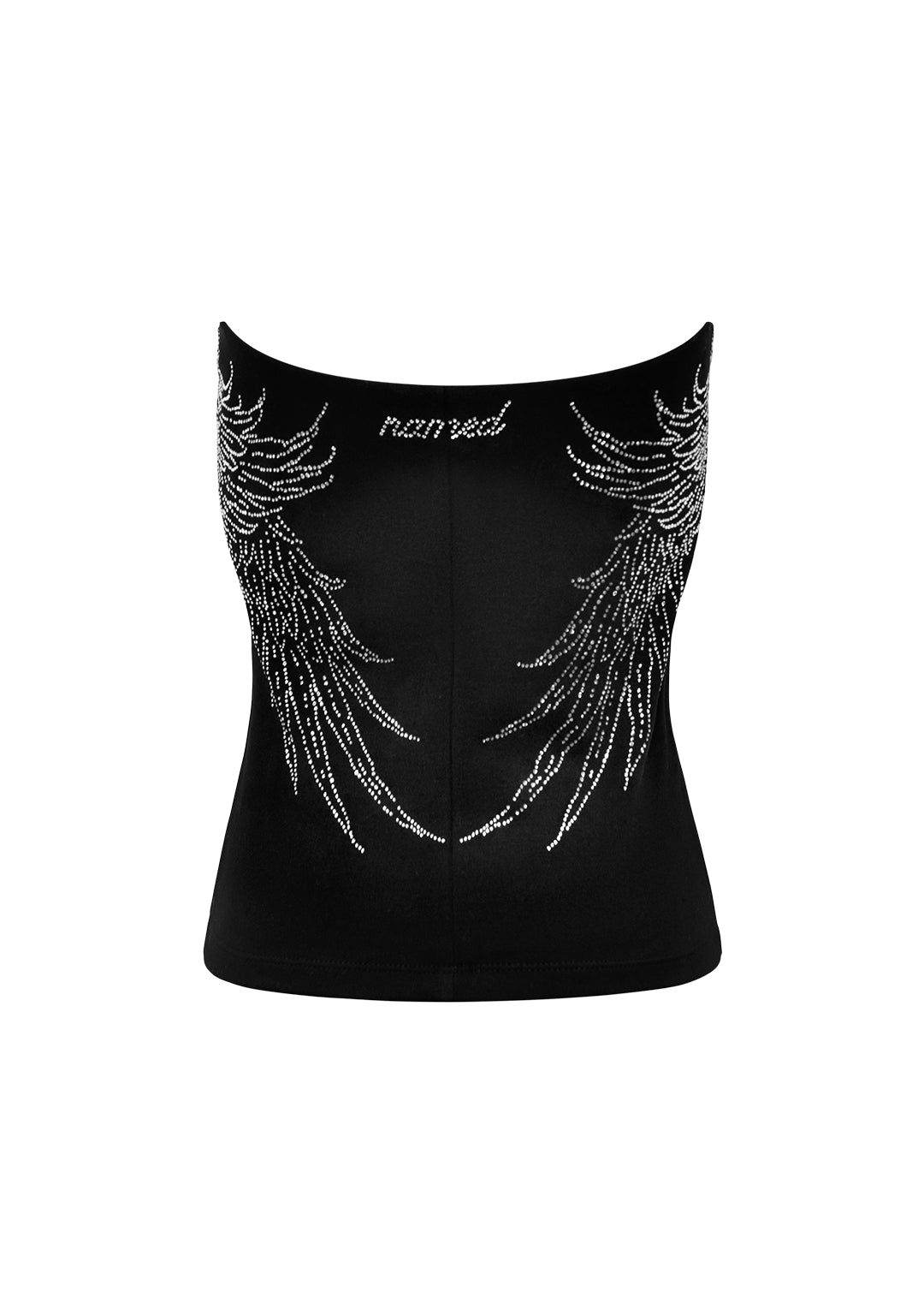 RHINESTONE TUBE TOP WASHED BLACK
