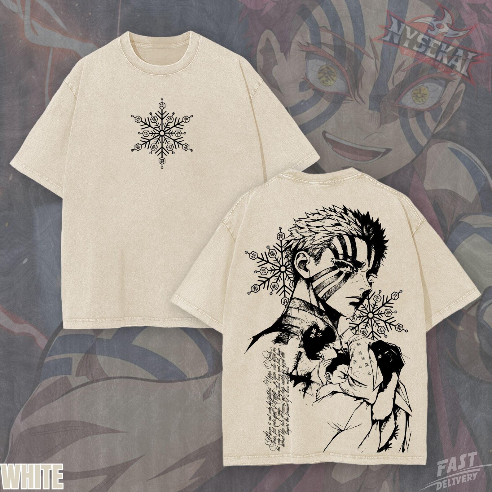 Akaza Upper Moon Three Hakuji Koyuki Pump Cover Oversized Vintage Wash Heavyweight Graphic Tee