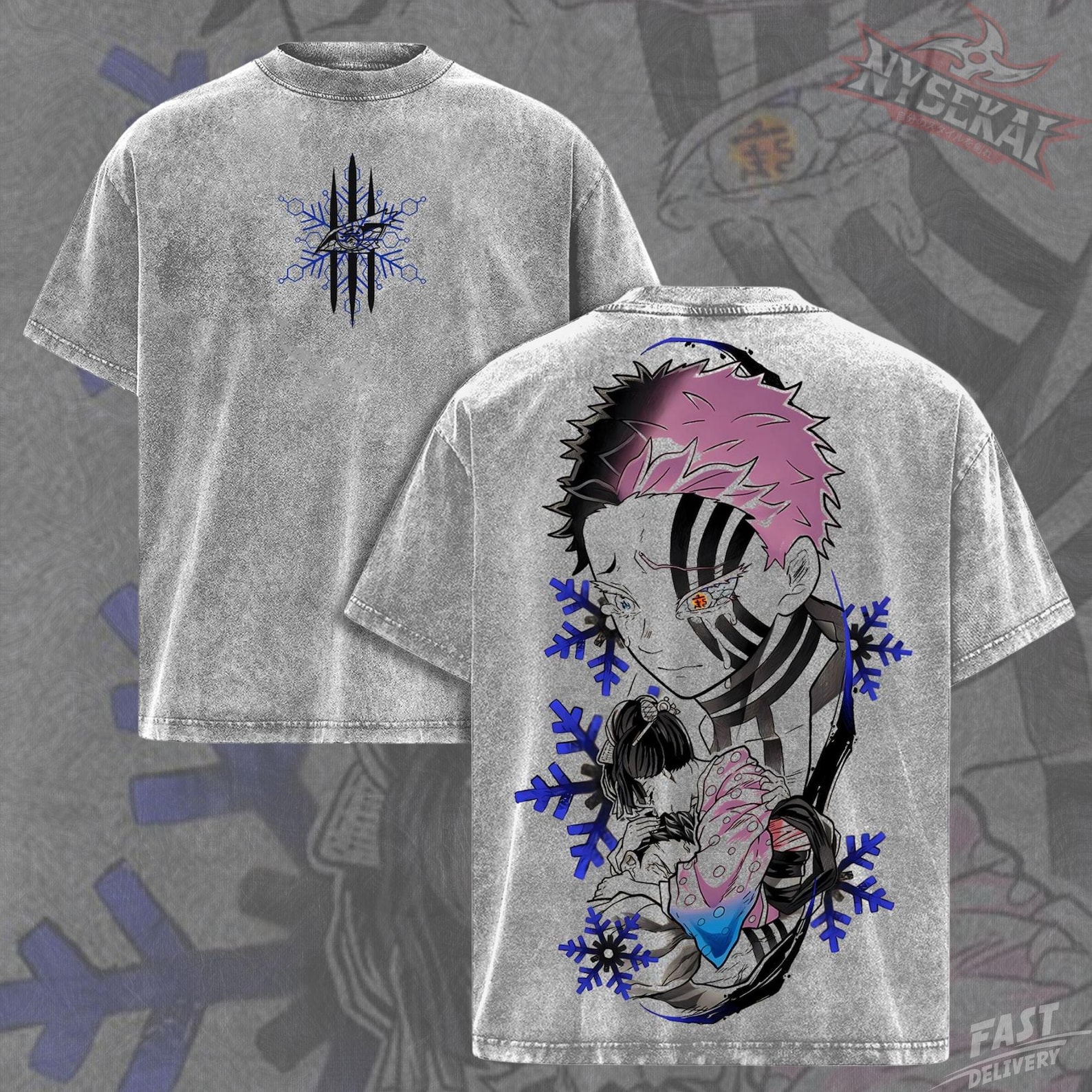 Akaza Hakuji Koyuki Infinite Reunion Vintage Wash Heavyweight Graphic Tee Pump Cover