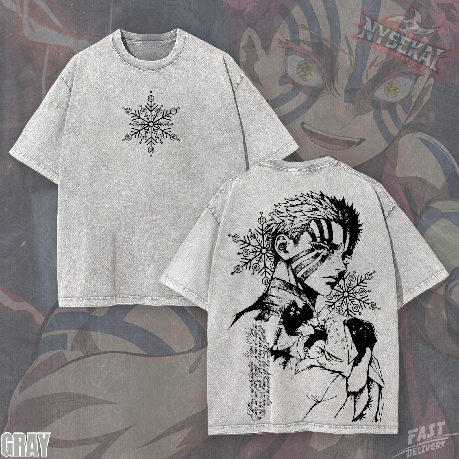 Akaza Upper Moon Three Hakuji Koyuki Pump Cover Oversized Vintage Wash Heavyweight Graphic Tee