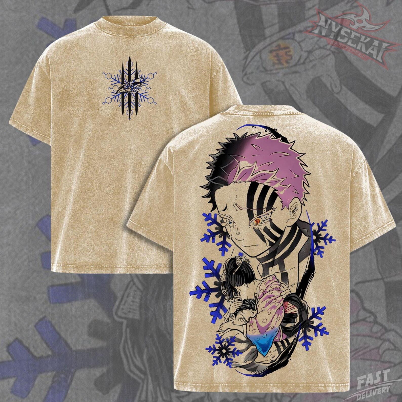 Akaza Hakuji Koyuki Infinite Reunion Vintage Wash Heavyweight Graphic Tee Pump Cover