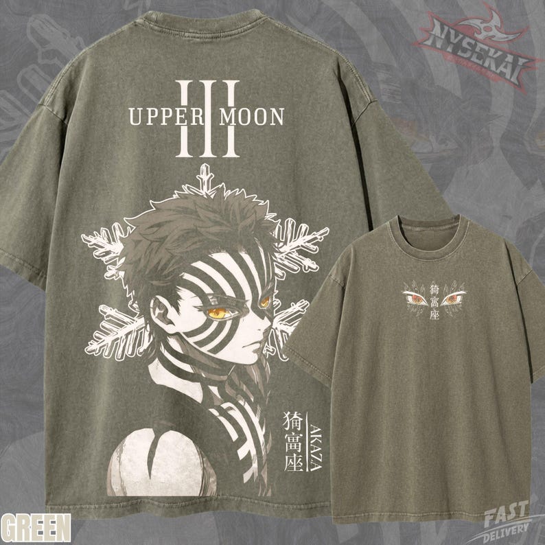 Akaza Upper Moon Three Eyes Gaze Vintage Wash Heavyweight Graphic Tee Pump Cover