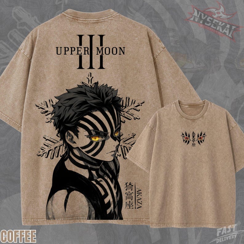 Akaza Upper Moon Three Eyes Gaze Vintage Wash Heavyweight Graphic Tee Pump Cover