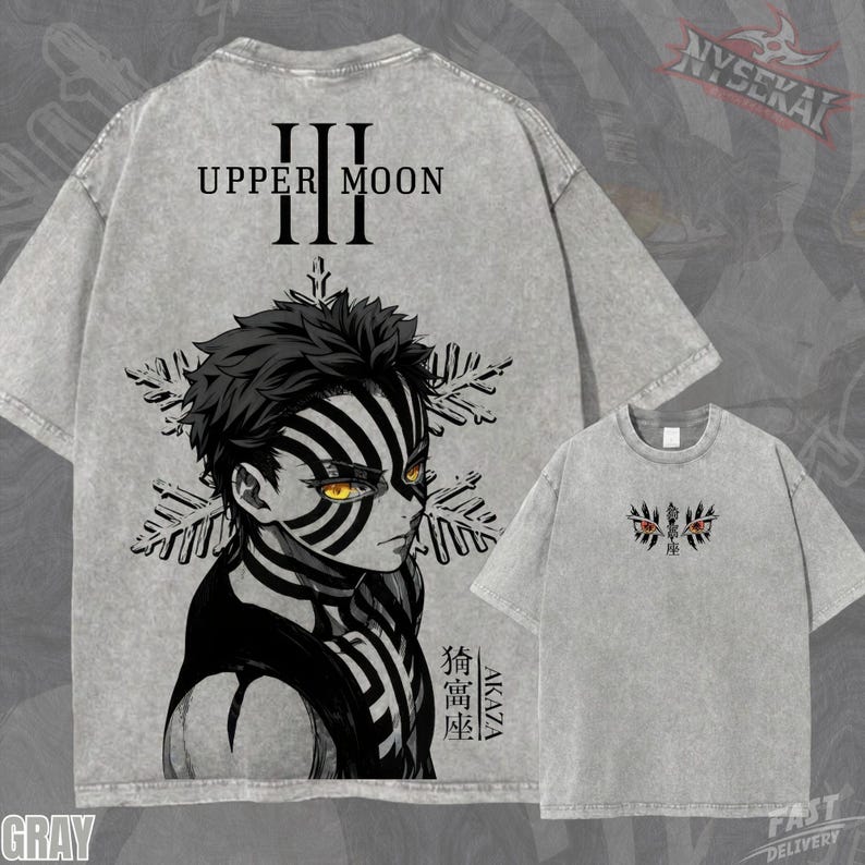 Akaza Upper Moon Three Eyes Gaze Vintage Wash Heavyweight Graphic Tee Pump Cover