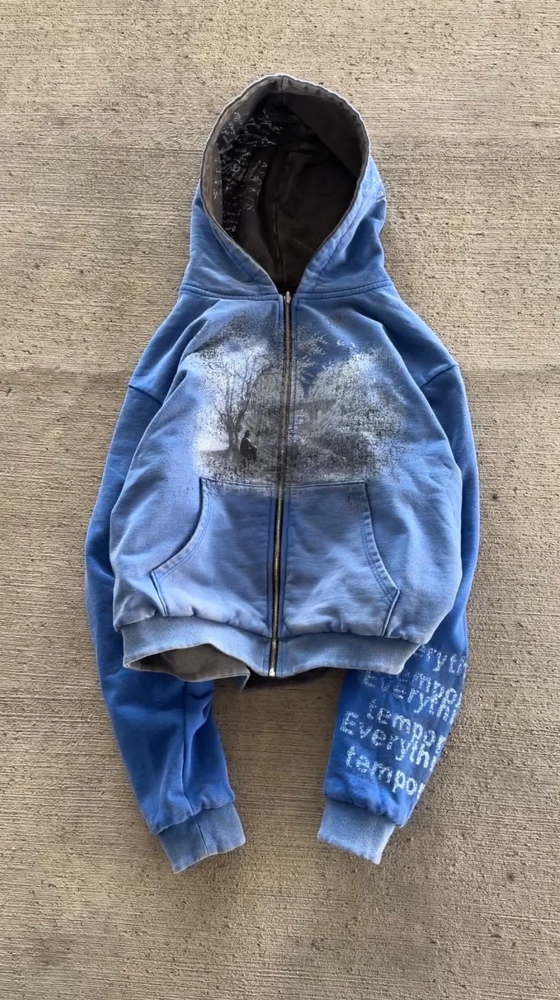"Everything's Temporary" - Reversible zip-up v2