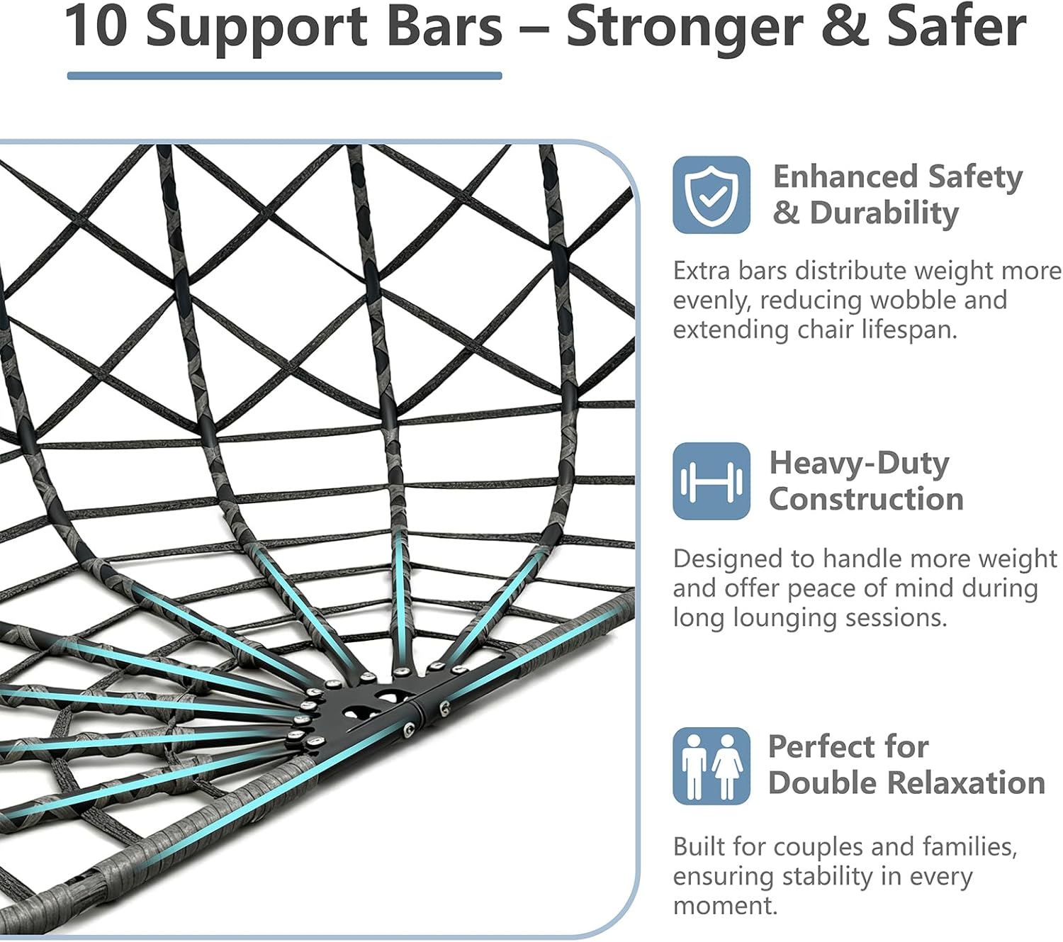 2 Person Outdoor Indoor Hammock Hanging Chair