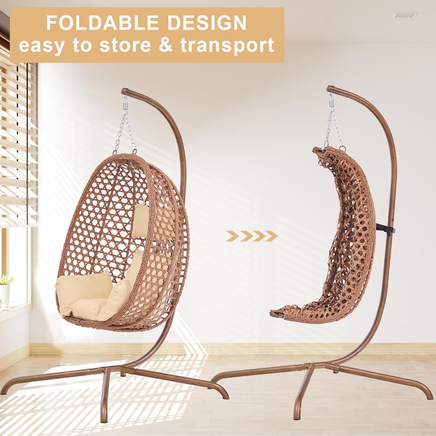 Indoor Hanging Chair with Stand for Bedroom