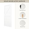  60"(Double 31") x80" Sliding Closet Door, K Style Bypass Closet Door with Hardware Kit & Matching Fascia, Preassembled Solid Wood Slab with Water-Proof PVC Surface, Easy to Install, White