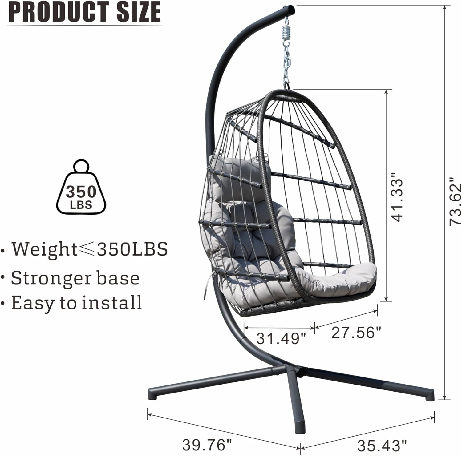 Patio Wicker Egg Swing Chair