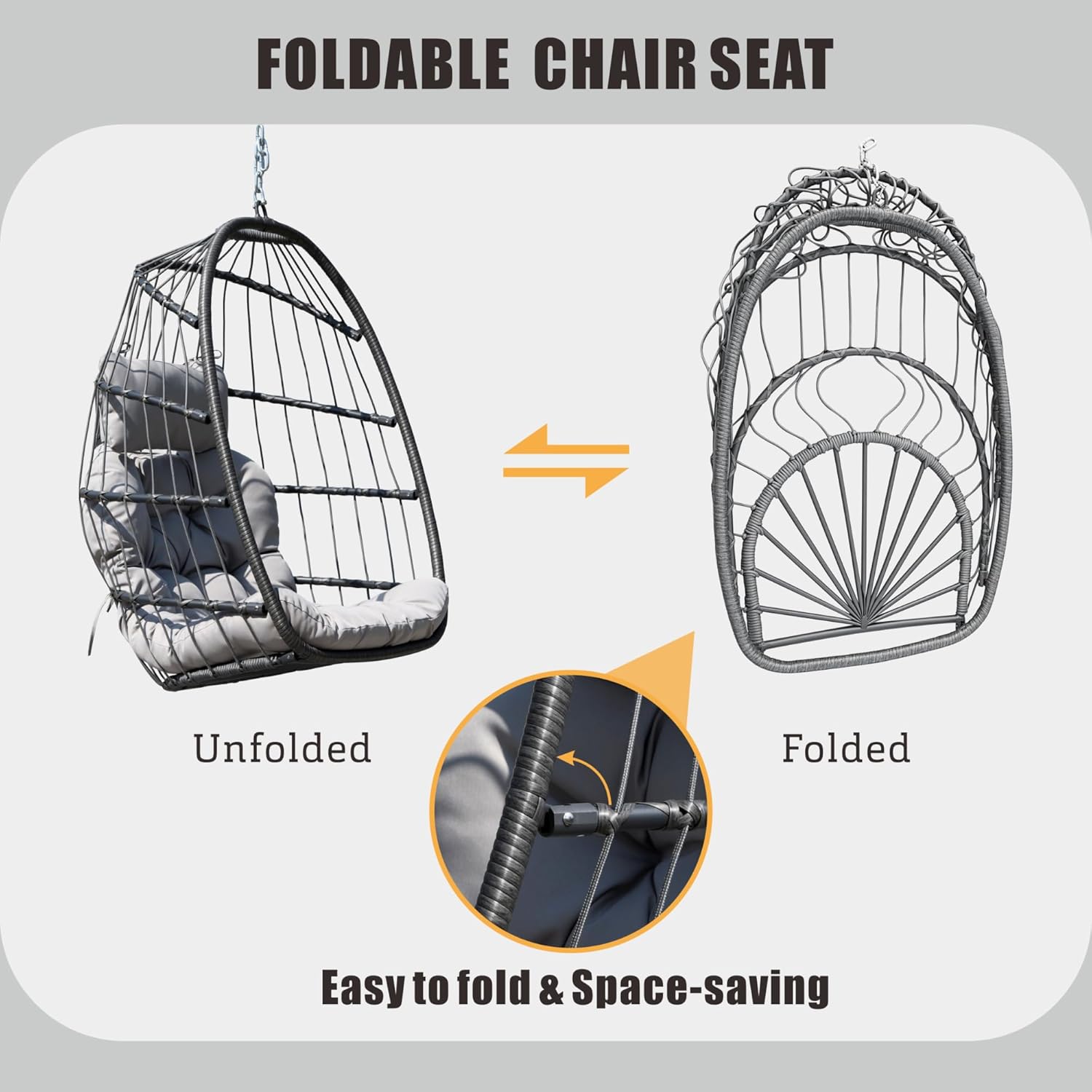 Patio Wicker Egg Swing Chair