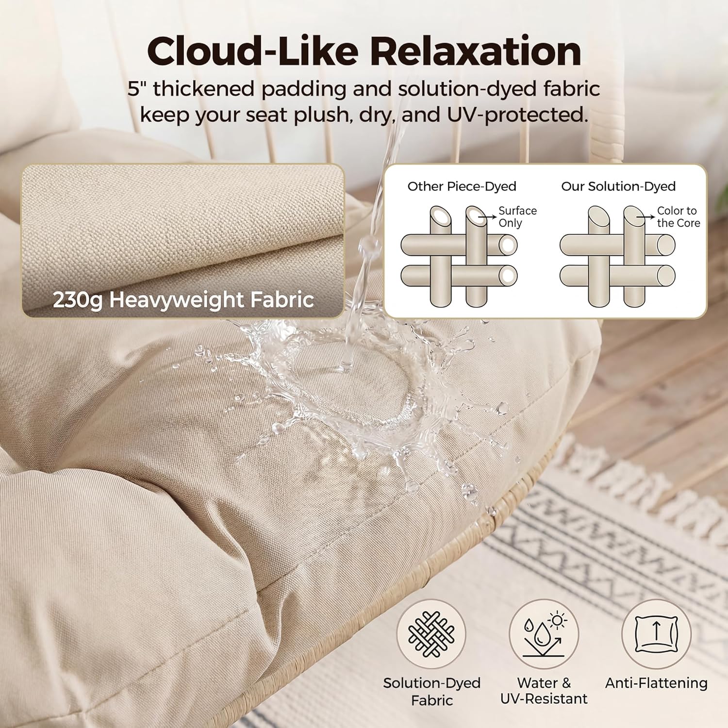 Hanging Egg Chair with Stand Indoor Outdoor