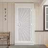 32 in. x 80 in. Security Door, Exterior Front Entry Door, Outswing Steel Security Door with Perforated Metal Screen, Powder Coated White, Lock Not Include