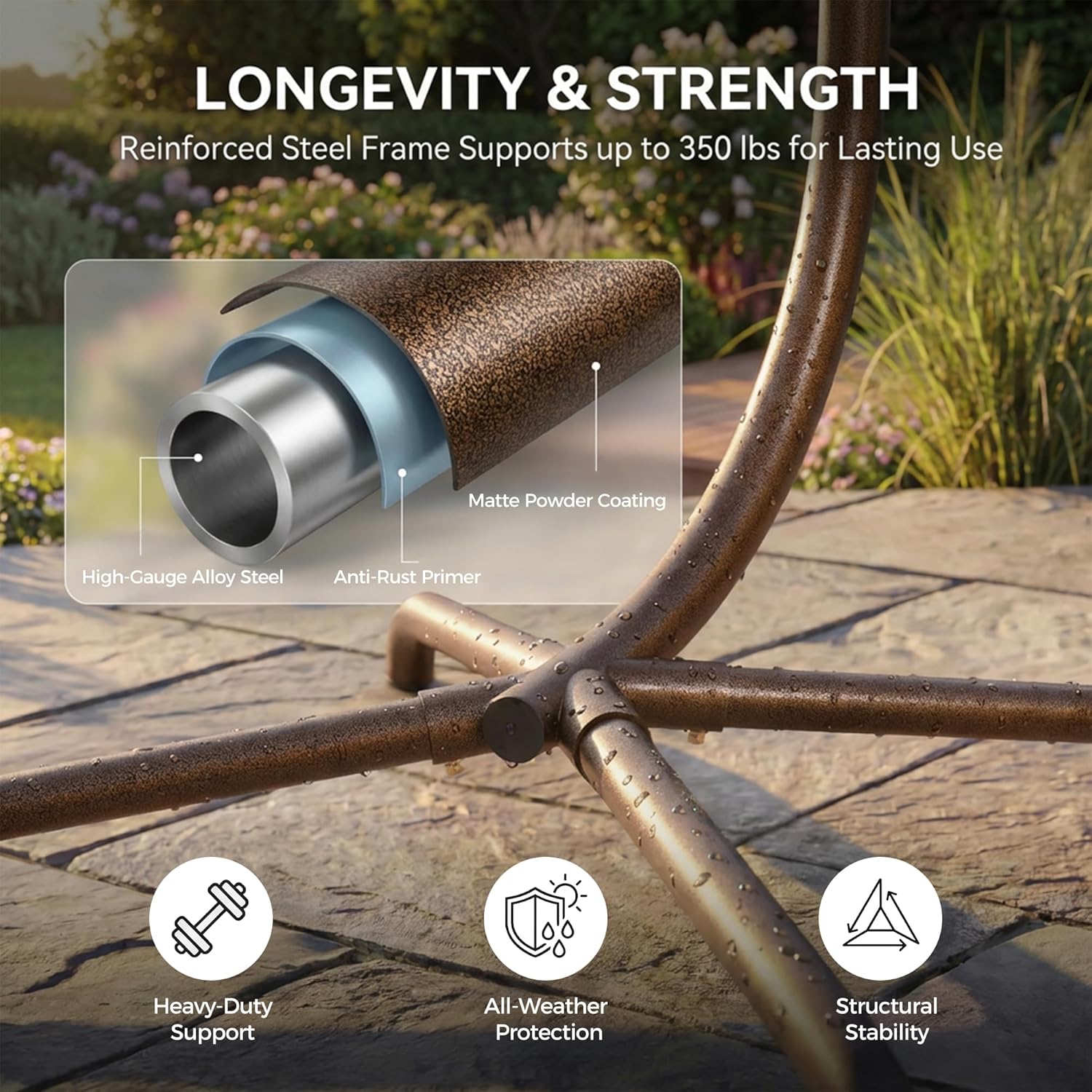 Hanging Egg Chair with Stand Indoor Outdoor